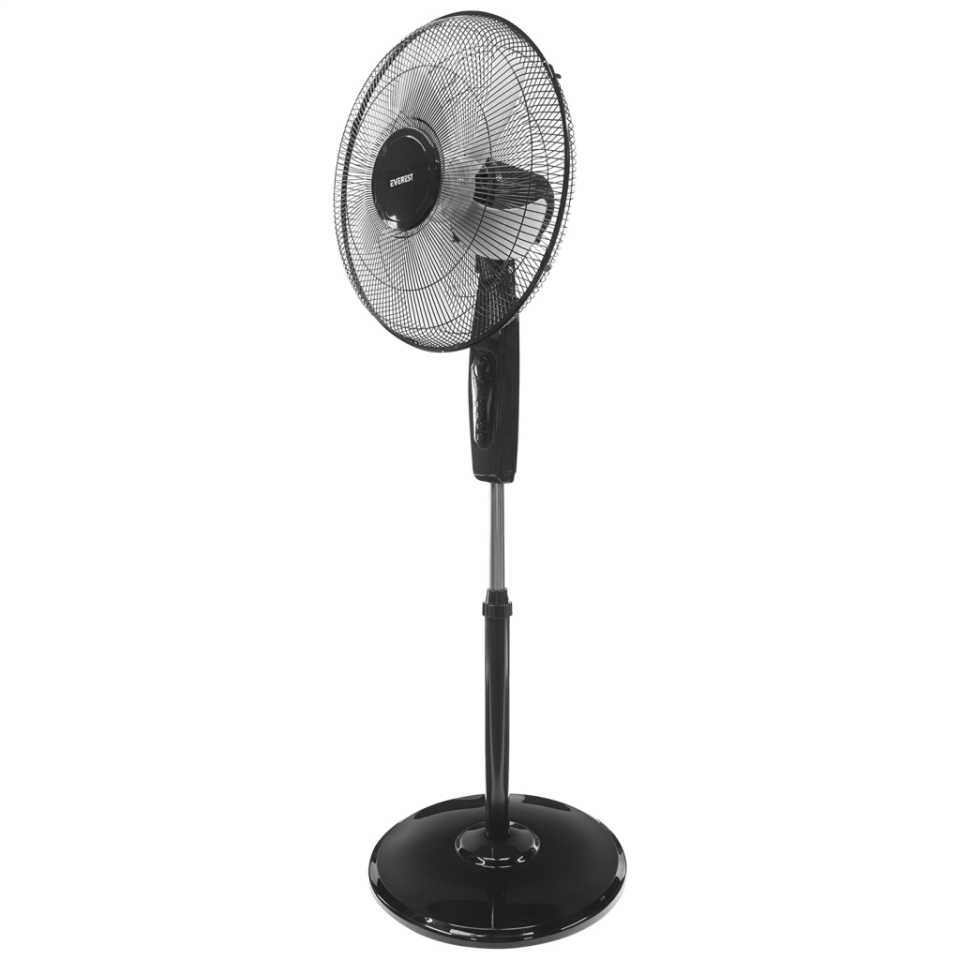 EVEREST FAN11, SİYAH, CoolAir, 3 Kademeli Hız, 16" Kanat, 45W, Otomatik Salınım, Yükseklik Ayarlı, AC220, Vantilatör