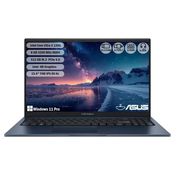 ASUS VivoBook 15 X1504VA-BQ3970W Core 5-120U 8GB 512GB SSD O/B Intel 15.6'' W11H Notebook