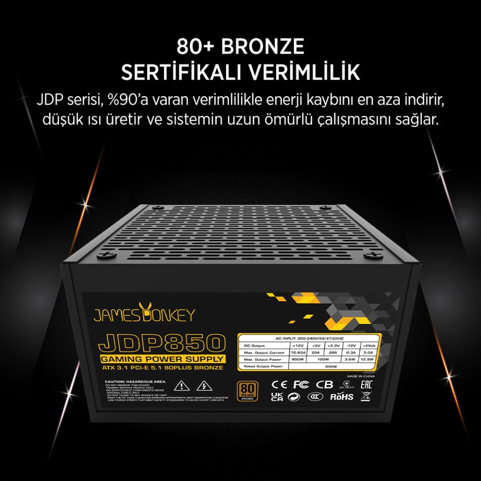 JAMES DONKEY JDP850 APFC 12CM 80+ BRONZE 850W PSU