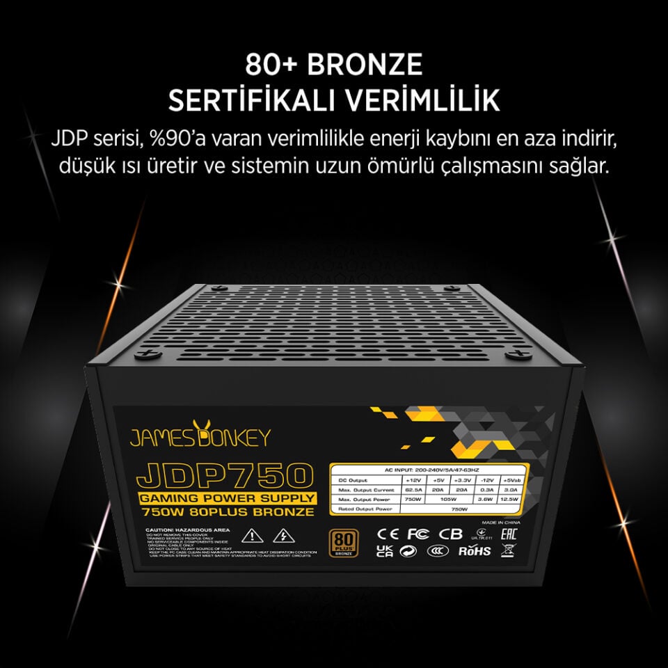 JAMES DONKEY JDP750 APFC 12CM 80+ BRONZE 750W PSU