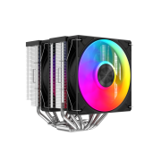 SAMA A60L, Black, 2x120mm ARGB Fan, Kule Tipi Hava Soğutma, 6 adet Gelişmiş Nikel Kaplı Bakır Isı Borusu, CPU Fan (AMD ve INTEL Tüm işlemciler ile uyumlu)