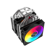 SAMA A60L, Black, 2x120mm ARGB Fan, Kule Tipi Hava Soğutma, 6 adet Gelişmiş Nikel Kaplı Bakır Isı Borusu, CPU Fan (AMD ve INTEL Tüm işlemciler ile uyumlu)