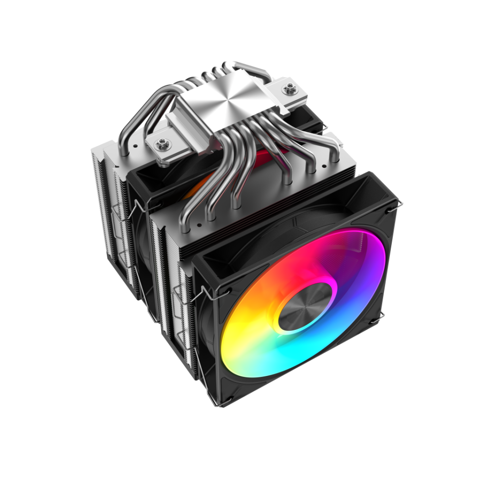 SAMA A60L, Black, 2x120mm ARGB Fan, Kule Tipi Hava Soğutma, 6 adet Gelişmiş Nikel Kaplı Bakır Isı Borusu, CPU Fan (AMD ve INTEL Tüm işlemciler ile uyumlu)