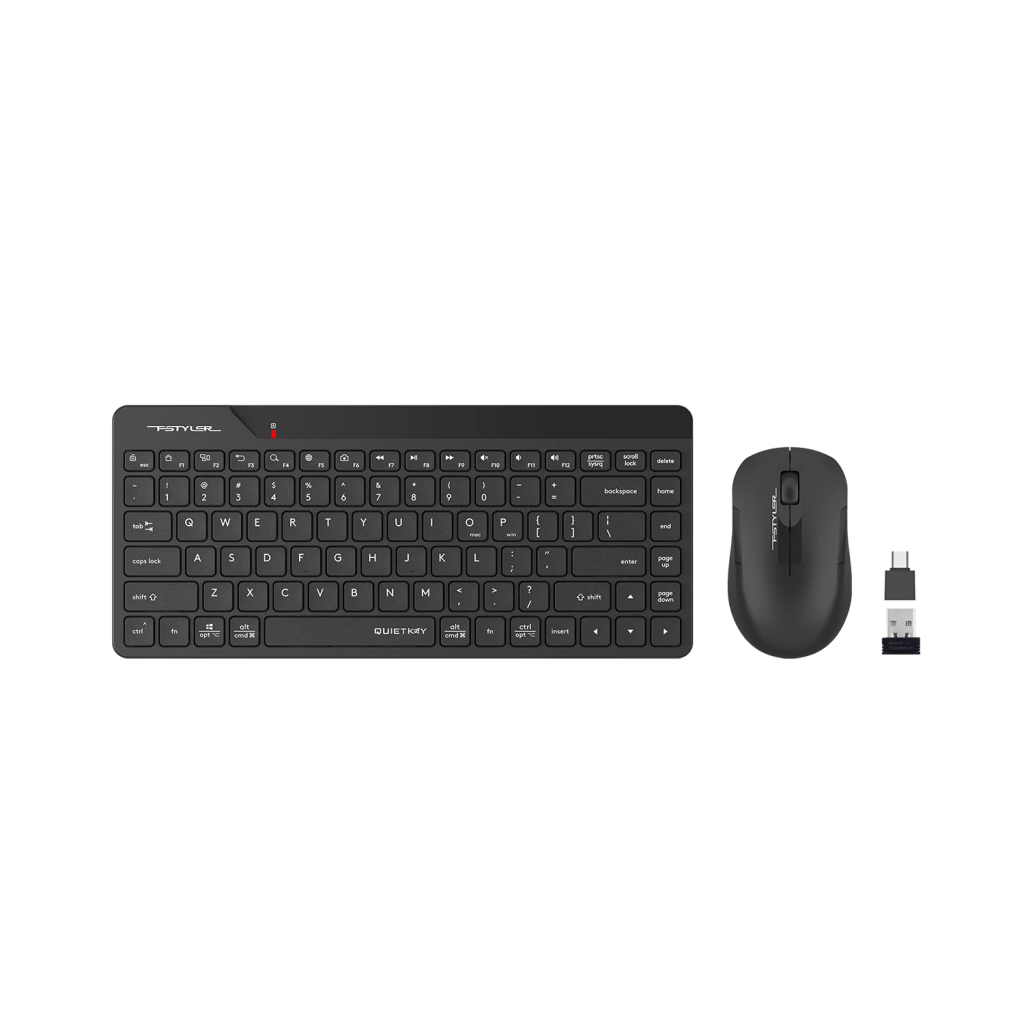 A4 TECH FG2200 AIR2 Gri, FSTYLER, 2.4Ghz Kablosuz, Türkçe Q, SESSİZ Klavye Mouse Set