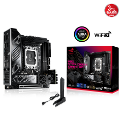 ASUS ROG STRIX Z890-I GAMING WIFI, 2xDDR5, 2xM.2, HDMI, 2xThunderbolt, 2xType-C, Wi-Fi 7, Mini ITX, Intel Core Ultra CPU(Seri 2), LGA1851 Soket, Gaming Anakart