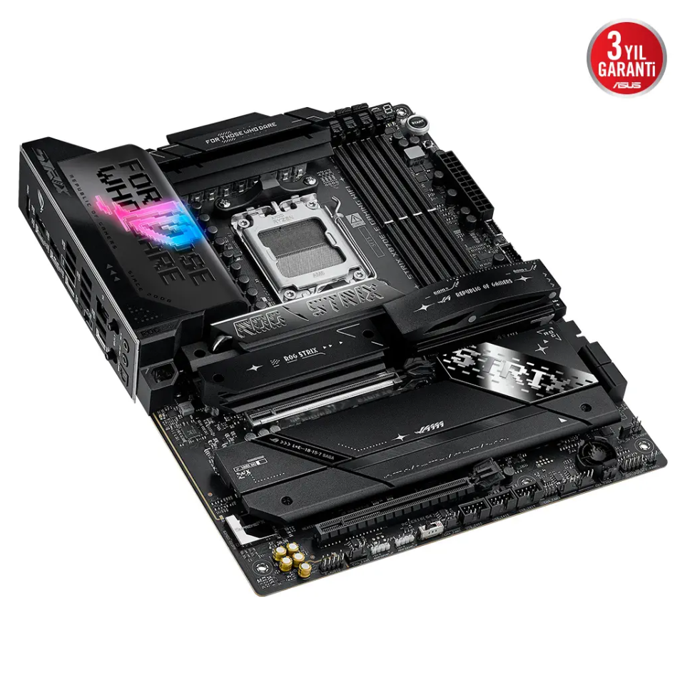ASUS ROG STRIX X870E-E GAMING WIFI, 4xDDR5, 5xM.2, HDMI, DP, Type-C, PCIe 5.0, 2xWi-Fi 7, Bluetooth v5.4, AM5 Soket GAMING Anakart