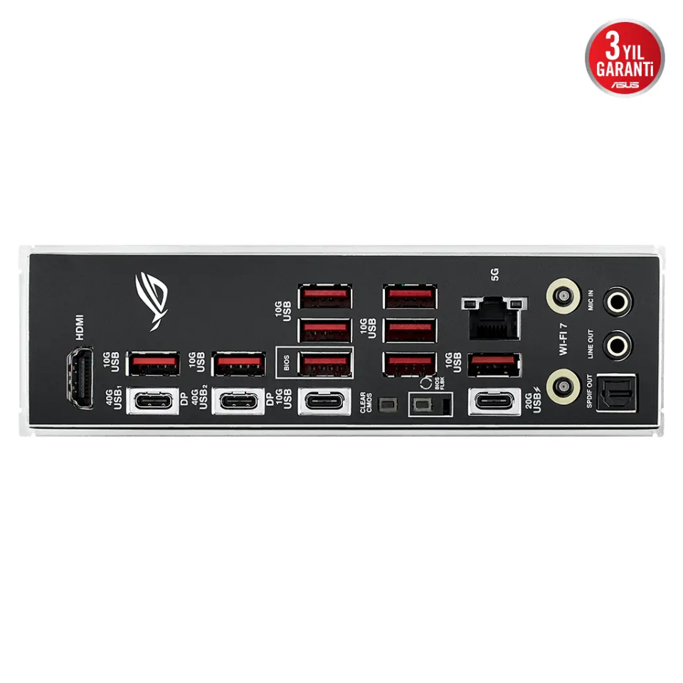 ASUS ROG STRIX X870E-E GAMING WIFI, 4xDDR5, 5xM.2, HDMI, DP, Type-C, PCIe 5.0, 2xWi-Fi 7, Bluetooth v5.4, AM5 Soket GAMING Anakart