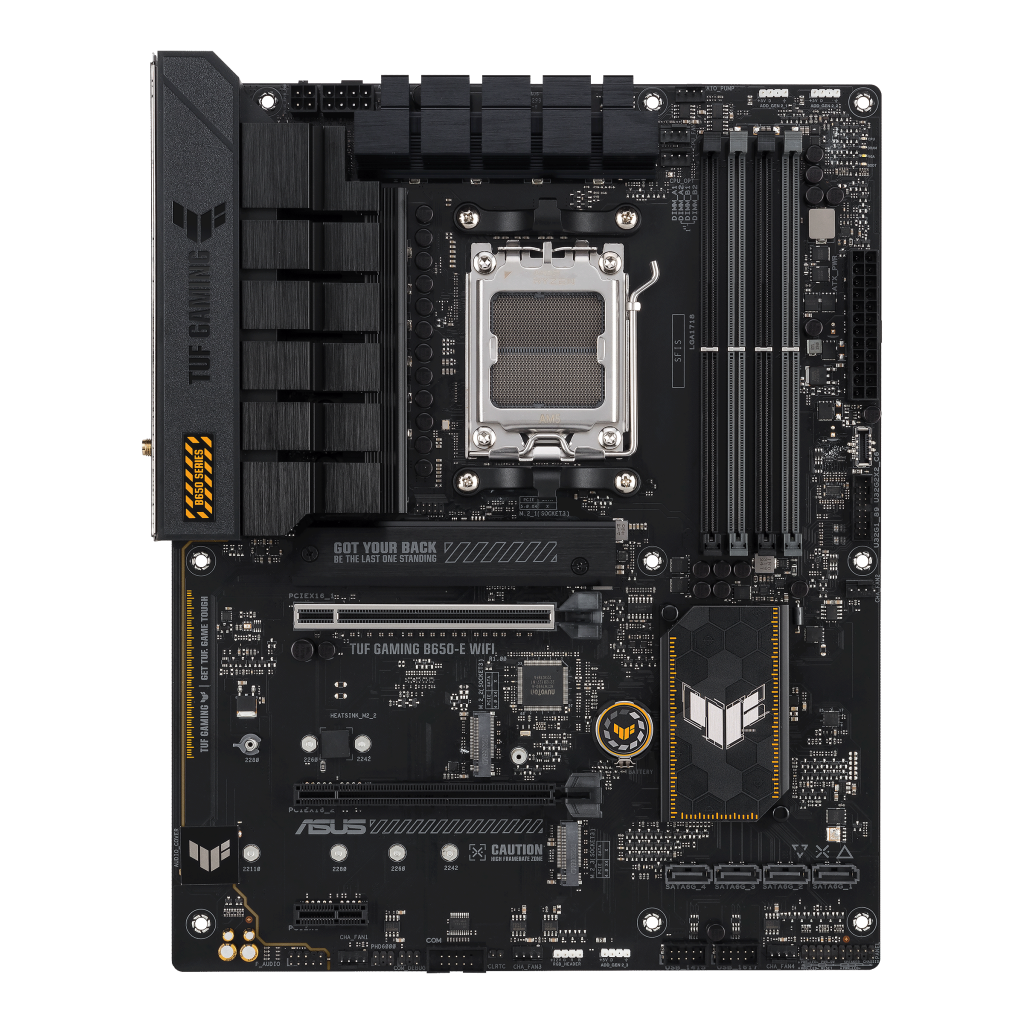 ASUS TUF GAMING B650-E WIFI, 4xDDR5, 3x M.2, HDMI, DP, Wi-Fi 6, Bluetooth v5.3, AMD Ryzen 7000 Serisi, AM5 Soket Anakart