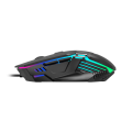 GAMDIAS AURA GS4, Çok Renkli Aydınlatma,  USB Kablolu, 6 Tuşlu, Gaming Mouse, 3.600 DPI, Siyah