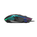 GAMDIAS AURA GS4, Çok Renkli Aydınlatma,  USB Kablolu, 6 Tuşlu, Gaming Mouse, 3.600 DPI, Siyah
