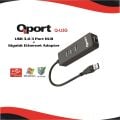 QPORT Q-U3G 10/100/1000 USB3.0 3PORT USB ÇOK+USB ETHERNET