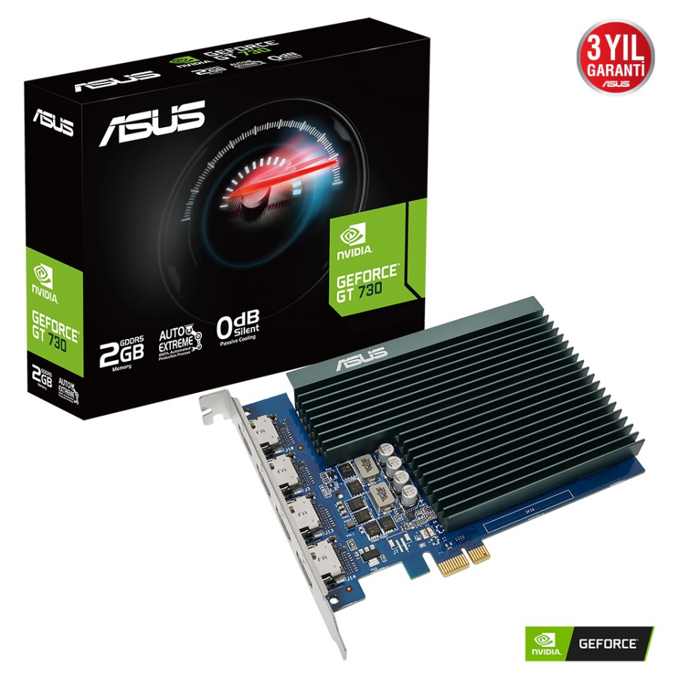 ASUS GT730-4H-SL-2GD5, 2Gb, GDDR5, 64Bit, 4xHDMI Ekran Kartı