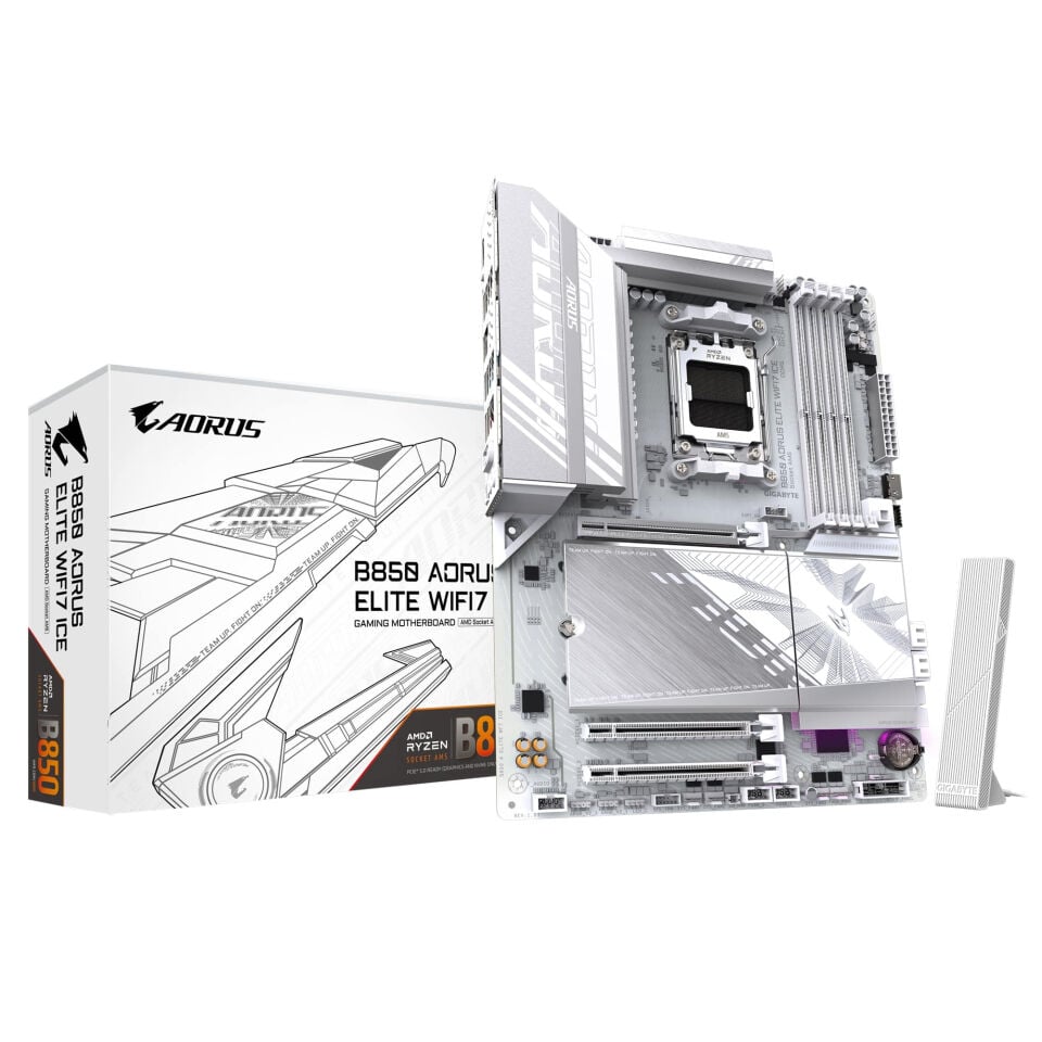 GIGABYTE ANAKART AMD AM5 ATX B850 AORUS ELITE ICE WF7 ANAKART