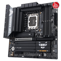 ASUS TUF GAMING B860M-PLUS WIFI, 4xDDR5, 3xM.2, HDMI, DP, Wi-Fi 7, Bluetooth v5.4, Intel Core Ultra CPU(Seri 2), LGA1851 Soket, Gaming Anakart