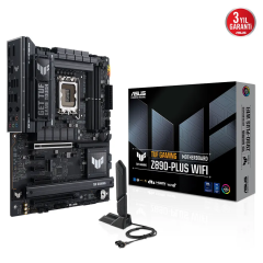 ASUS TUF GAMING Z890-PLUS WIFI, 9066MHz OC, 4xDDR5 4x M.2, HDMI, DP, Type-C, Wi-Fi 7, Bluetooth 5.4, Intel Core Ultra CPU(Seri 2), LGA1851 Soket, Gaming Anakart