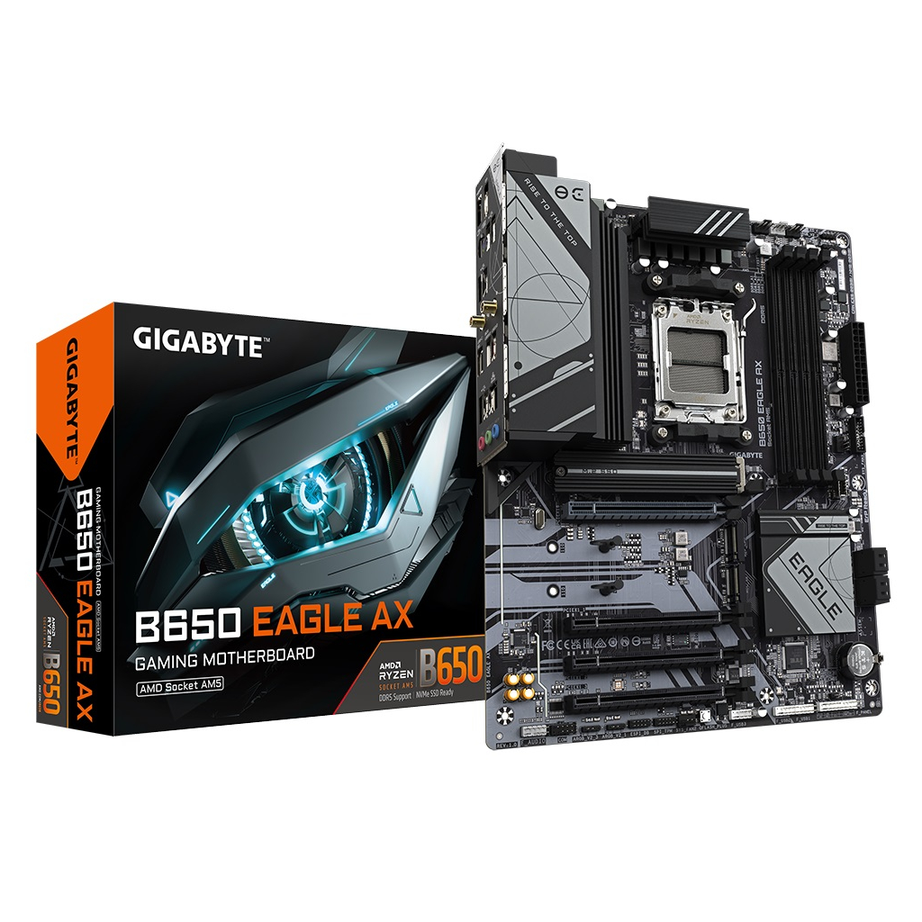 GIGABYTE B650 EAGLE AX, 4xDDR5, 3xM.2, DP, HDMI, VGA, Type-C, Wi-Fi 6E, Bluetooth v5.3, AM5 Soket GAMING Anakart