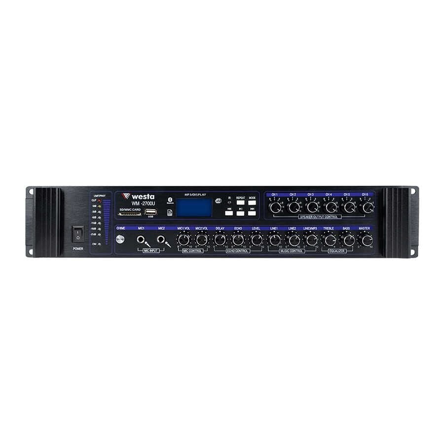 WESTA WM-2700U 700W 6 BÖLGELİ MIXER AMFİ
