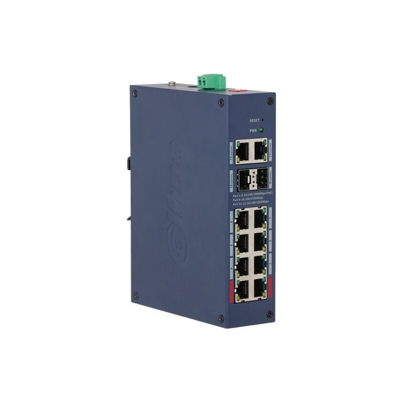 DAHUA CHS4212-8GT-110 8 PORT GIGABIT+2PORT 1GB SFP/2PORT RJ45 UPLINK CLOUD YÖNETİLEBİLİR ENDÜSTRİYEL 110W POE SWITCH