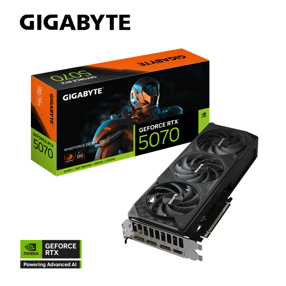 GIGABYTE RTX5070 GV-N5070WF3OC-12GD 12GB Geforce RTX5070 GDDR7 192bit HDMI 3xDP 16x Ekran Kartı