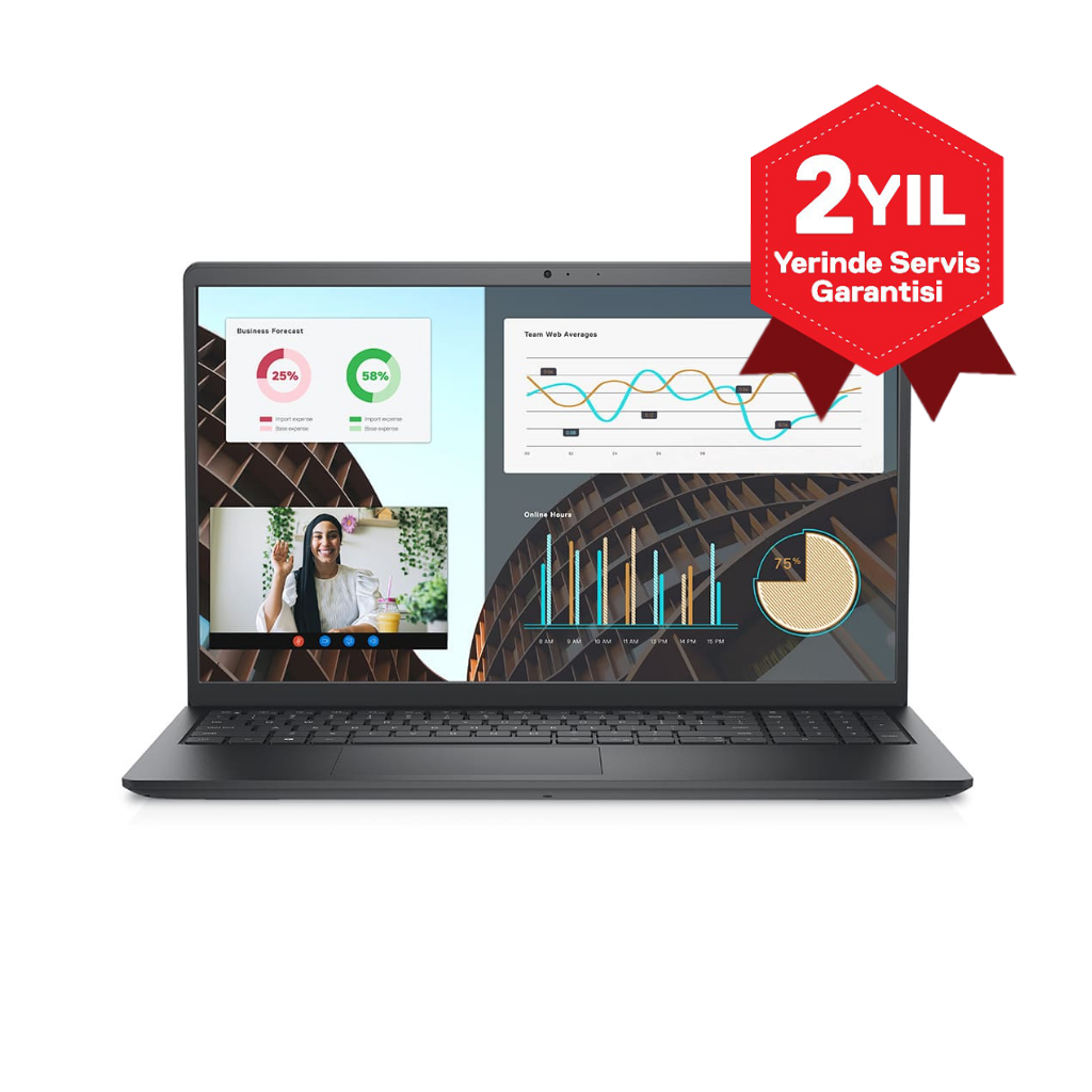 DELL Vostro 3530, N3409PVNB3530_U, i5-1334U, 15,6" FHD, 8Gb Ram, 512Gb SSD, Paylaşımlı Ekran Kartı, Free Dos Notebook
