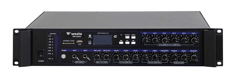 WESTA WM-2500U - 6 Bölgeli 500W 100V Mixer Amfi