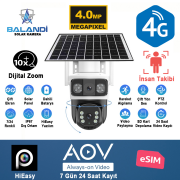 BALANDI PRO-8200GIP 4MP 2 Kameralı 4G AOV ESIM Solar Kamera