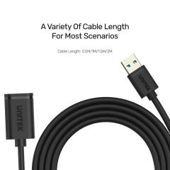 UNITEK USB3.0(M) TO USB3.0(F) UZATMA KABLO 1.5MT 5GBPS (Y-C459GBK)