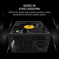 James Donkey JDP650 APFC 12CM 650W Bronze 80+ Power Supply - 3 Yıl Garantili