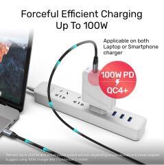 UNITEK USB-C 3.2 KABLO 2MT 5GBPS, 100W PD, 4K&60Hz  (C14091ABK)
