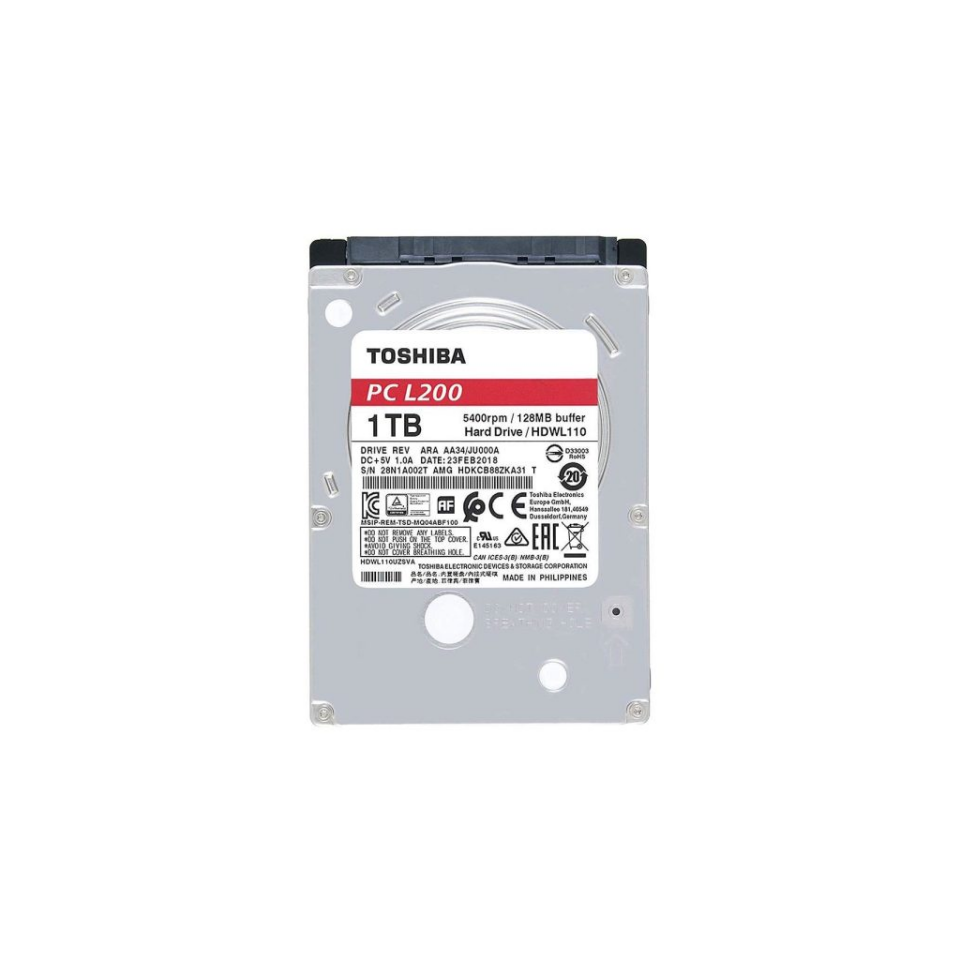 TOSHIBA L200, Notebook HDD, HDWL110UZSVA, 2.5'', 1TB, 128Mb, 5400 Rpm, Notebook HDD (Türkiye Distribütörü Garantili)
