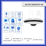 DAHUA  IPC-EW5541P-AS  5Mpix, 1,4mm Lens,H265+, IK10, IP67, Dahili Mikrofon, Sd Kart, Metal Kasa, Fisheye  IP Kamera